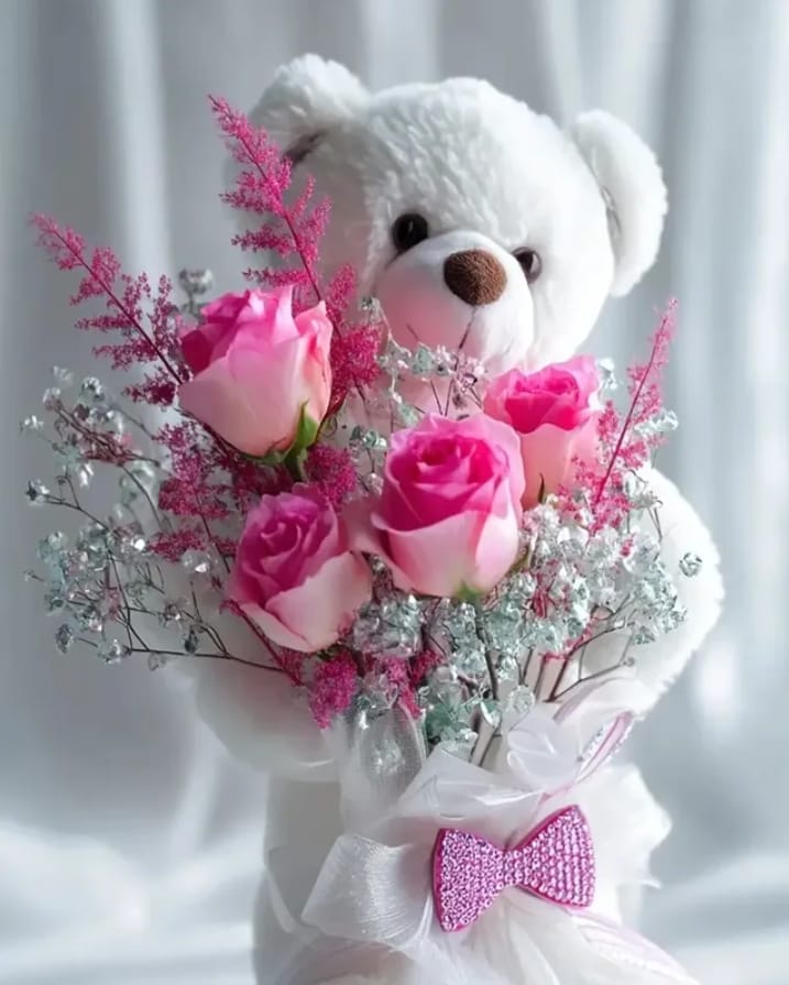 Flowers And And Sweet Chocolate Together Birthday Gift.